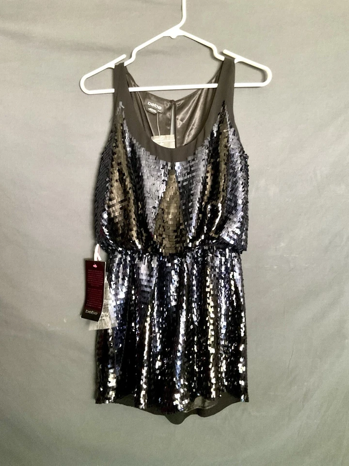 Romper de lantejoulas Bebe azul preto tamanho 2 novo com etiquetas - Imagem 4 de 4