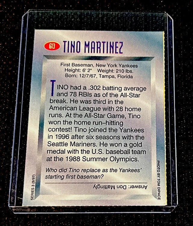 Tino Martinez Rare New York Yankees Sports Illustrated for Kids SI 1997 NM+ - Image 2 of 2