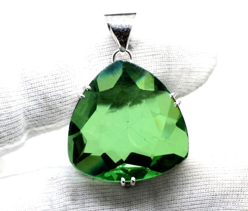 Green Peridot Gemstone Handmade 925 Sterling Silver Jewelry Pendant Size-2 - Picture 2 of 8