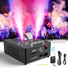 2000W Smoke Fog Machine 16LED RGB Light DMX DJ Remote Vertical Spray Fog Effect