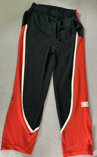NBA Elevation Pants Mens Small Black Red Athletic Track Warm Up Drawstring