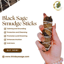 Black Sage Mugwort Bundled Smudge Sticks 4  - Spiritual Cleansing