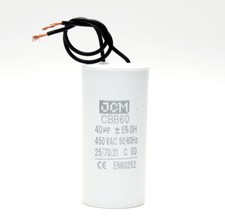 40UF 450VAC Wire Motor Run Capacitor 450V AC CBB60 40 UF Round White 50/60HZ Cap