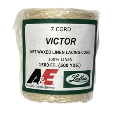 Waxed LINEN CORD lacing cord Victor 7 ply rug braiding weave twine thread 500yd