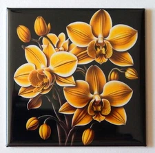 Yellow Orchids FRIDGE MAGNET gardening flowers "style B"