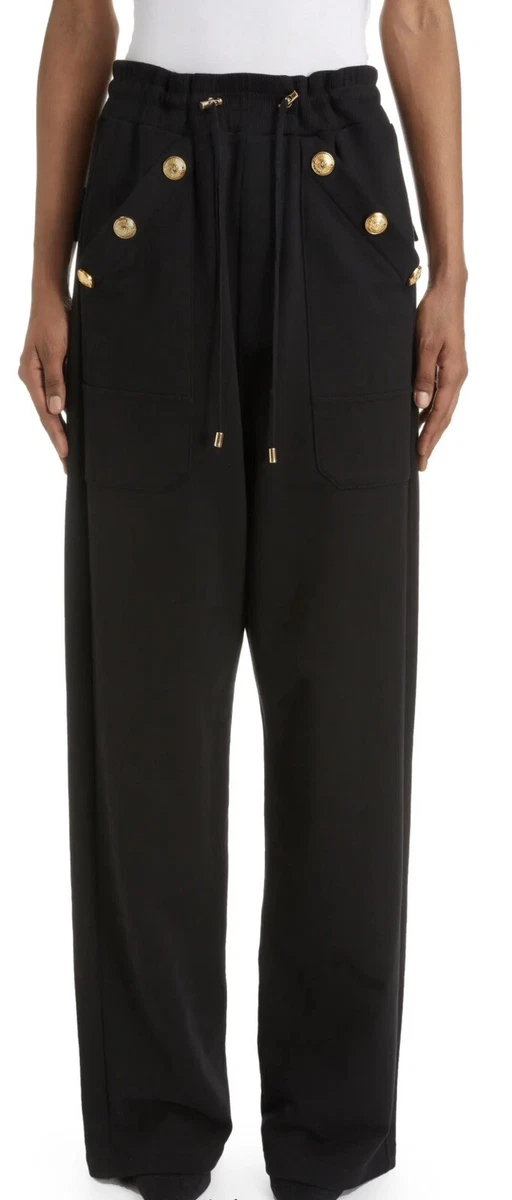 Balmain Womens Detailed Drop Crotch Sweatpants New 1350 CURRENT STYLE 2023