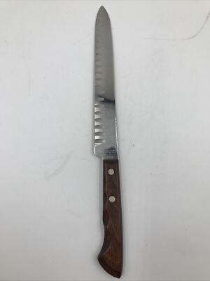 Vintage Ekco Flint Stainless U.S.A. Wooden Handle Knife
