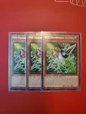 Yu-Gi-Oh! 3x PSY-Framegear Gamma. TOCH-EN036. 1st Edition. Rare. Near mint. 