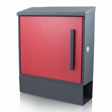 Design Wandbriefkasten Mailbox Postkasten Zeitungsfach unten Rot BITUXX