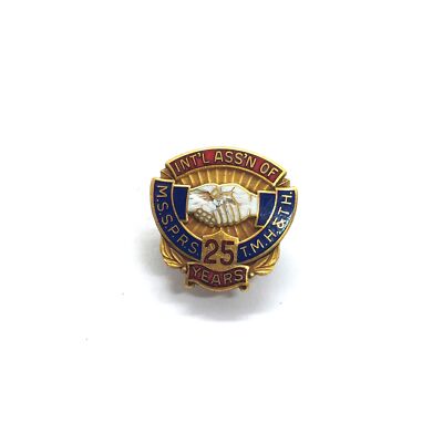 25 Year Service Pin Int l Ass n of M.S.S.P.R.S. T.M.H.&T.H. Union Badge 1/10 10k