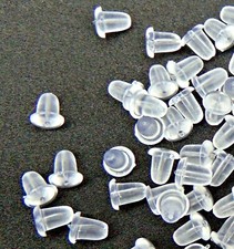 500 EAR NUTS for Earrings/Wire/Thread Soft Clear Transparent EarNut Stoppers