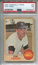 1968 Venezuelan Topps #69 Tom Tresh PSA 7 New York Yankees Venezuela WOW!! READ!