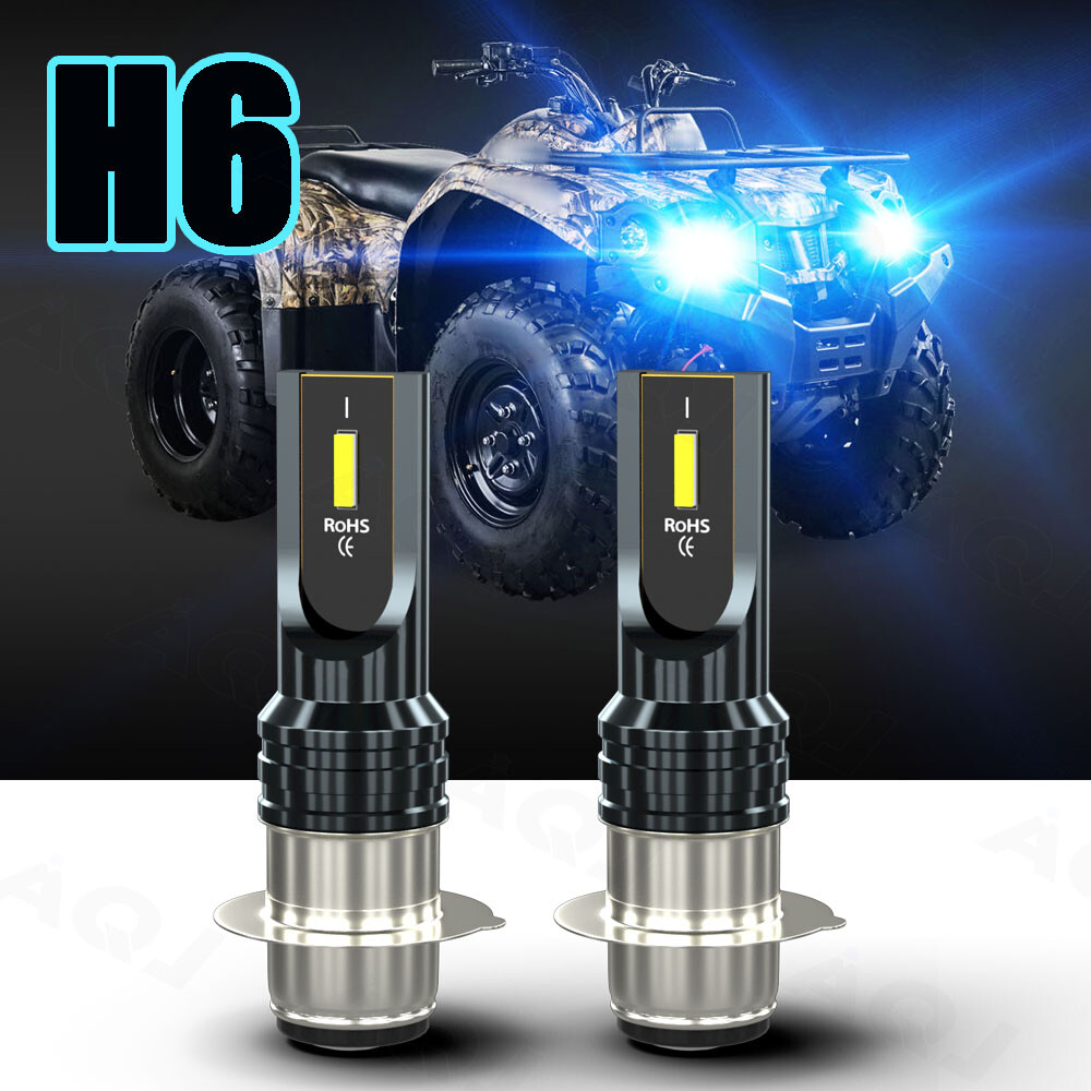 2X White LED Bulbs H6M H6 HeadLight Yamaha YFZ450R Rhino 700 Raptor YFM660 TRX E - Foto 2