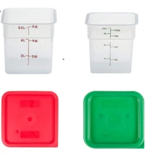 Cambro Containers With Lids - 4 Quart and 6 Quart Food Storage Set - 2 Pack