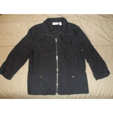 Classic Black Zip-Up Lightweight Jacket with Collar Casual Outerwear