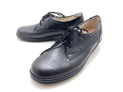 Finn Comfort Damen Halbschuh Schnürschuh Comfortschuh Schwarz Gr. 37,5 (UK 4,5)