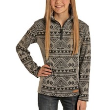 Powder River  Children's Aztec Black Quarter Zip Pullover K1-1035-01