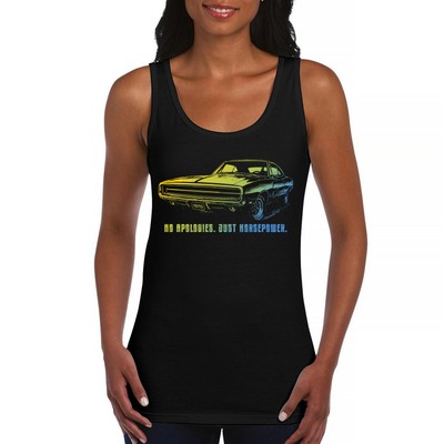 No Apologies Just Horsepower Women's Tank Top Muscle Car Vintage 1970 Power