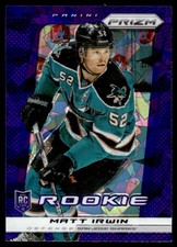 2013-14 Panini Prizm Prizms PURPLE CRACKED ICE Matt Irwin San Jose Sharks #278