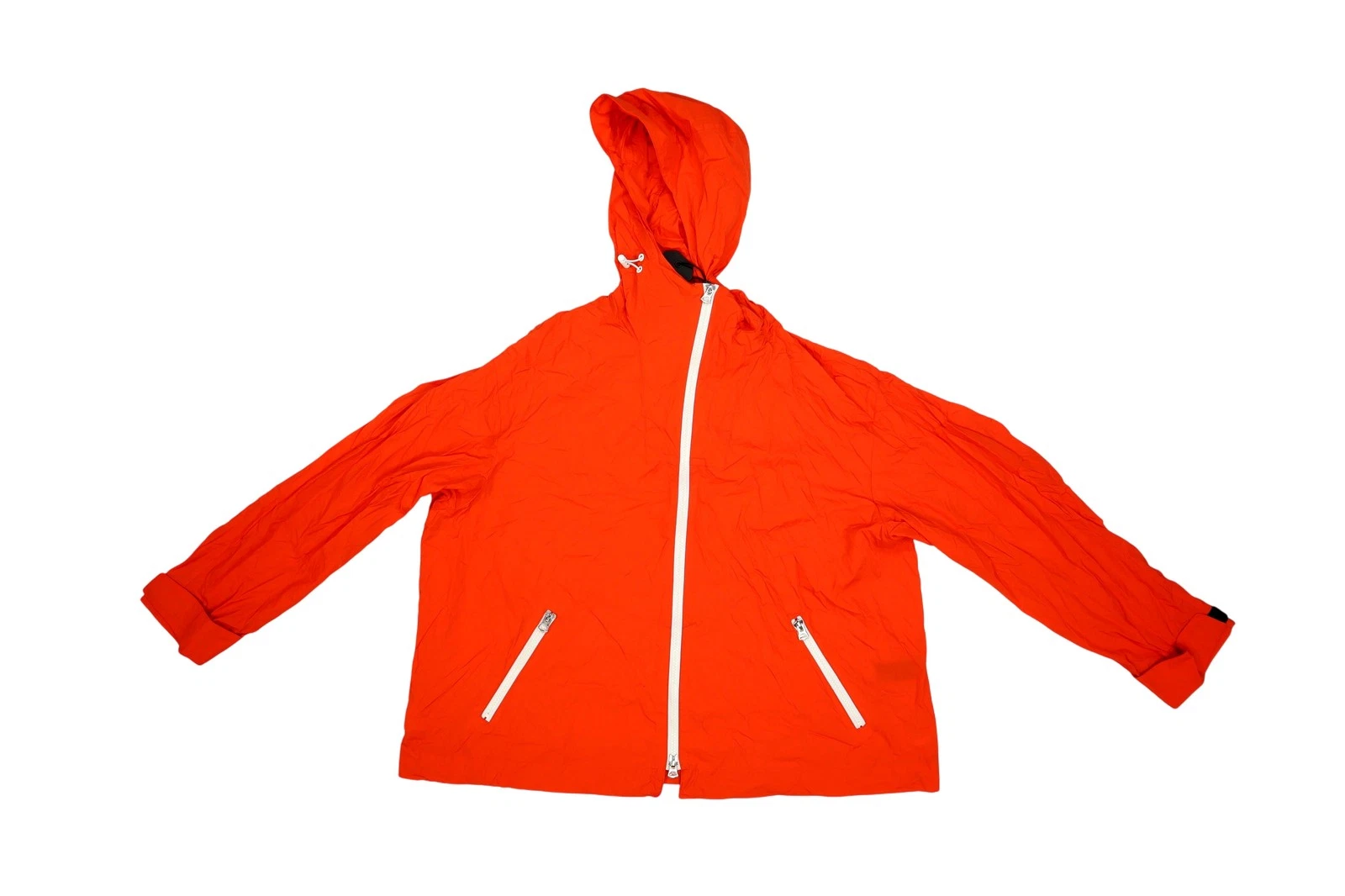 Rag & Bone Penn Windbreaker Jacket Mens Large Orange Hooded Nylon Rain