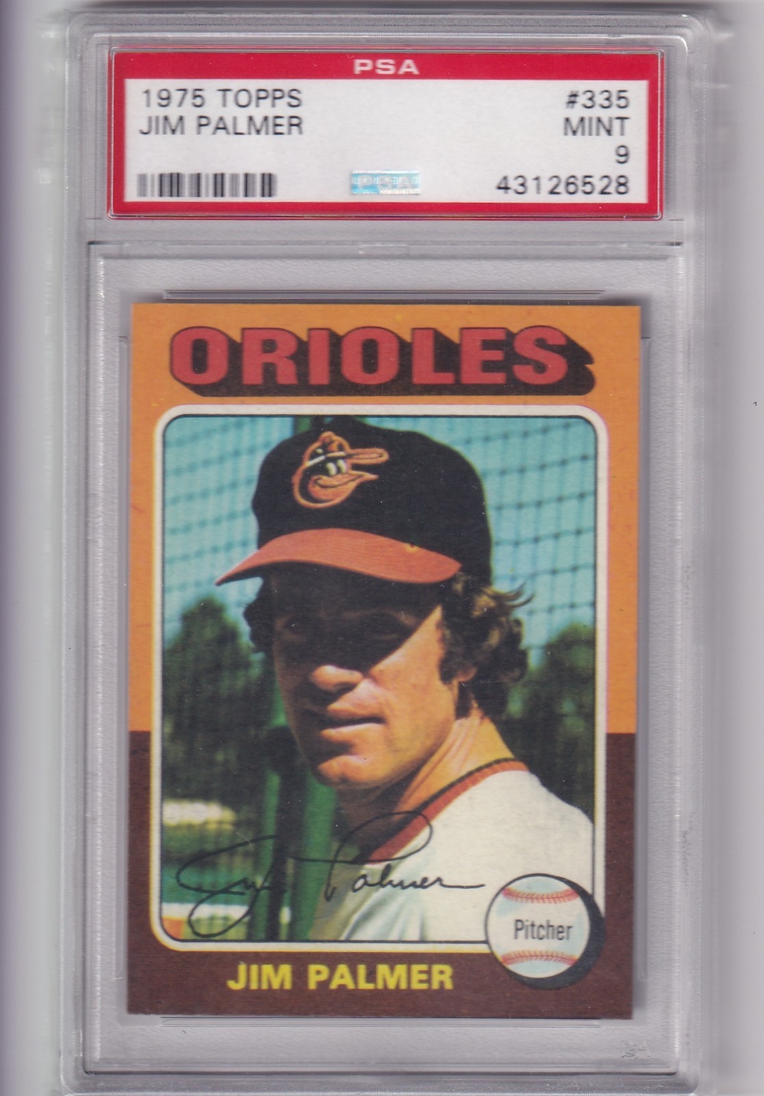 1975 Topps Baseball # 335 JIM PALMER Orioles PSA 9 MINT
