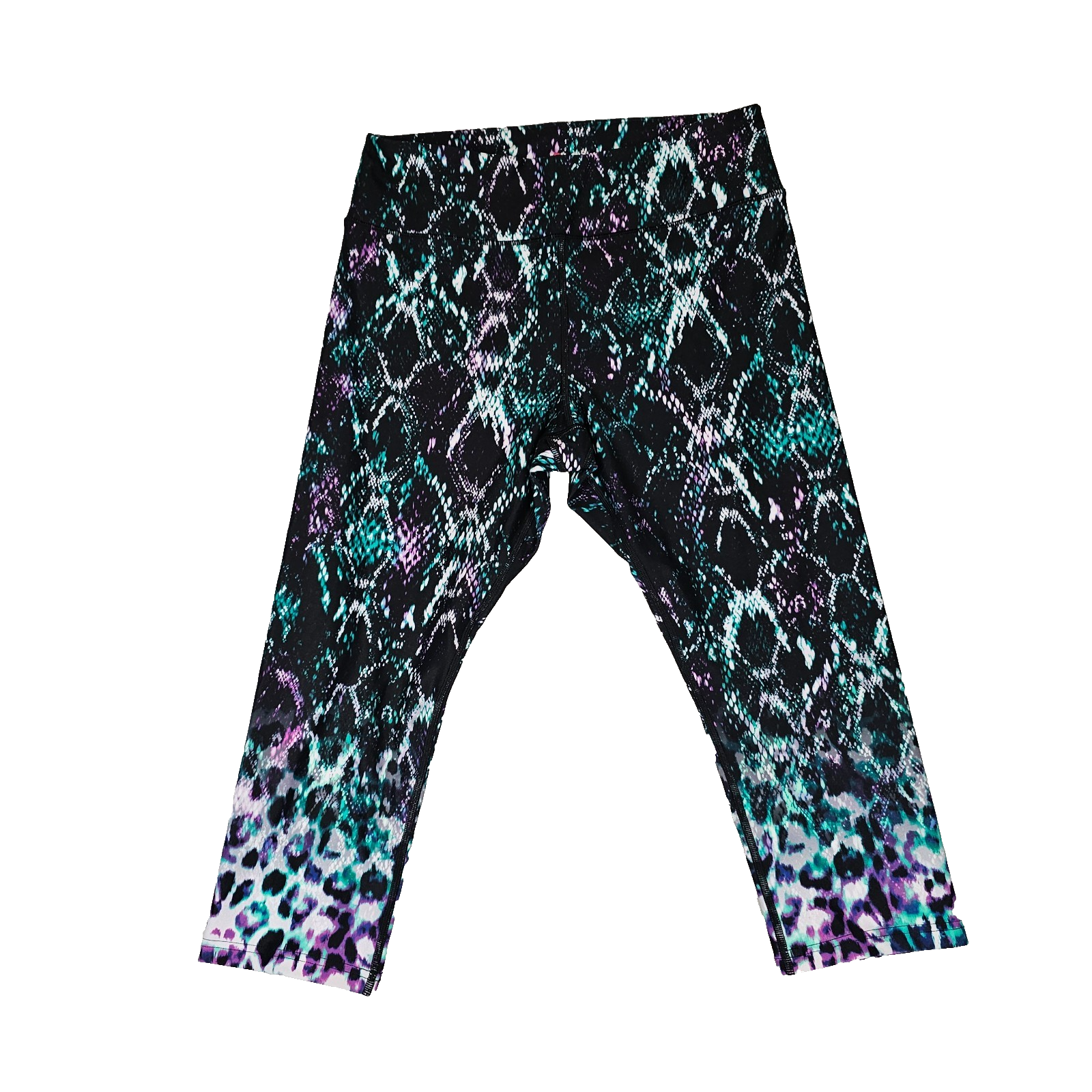 Leggings Fila Active Tie Dye stampa serpente vita alta pull on nero donna taglia XL