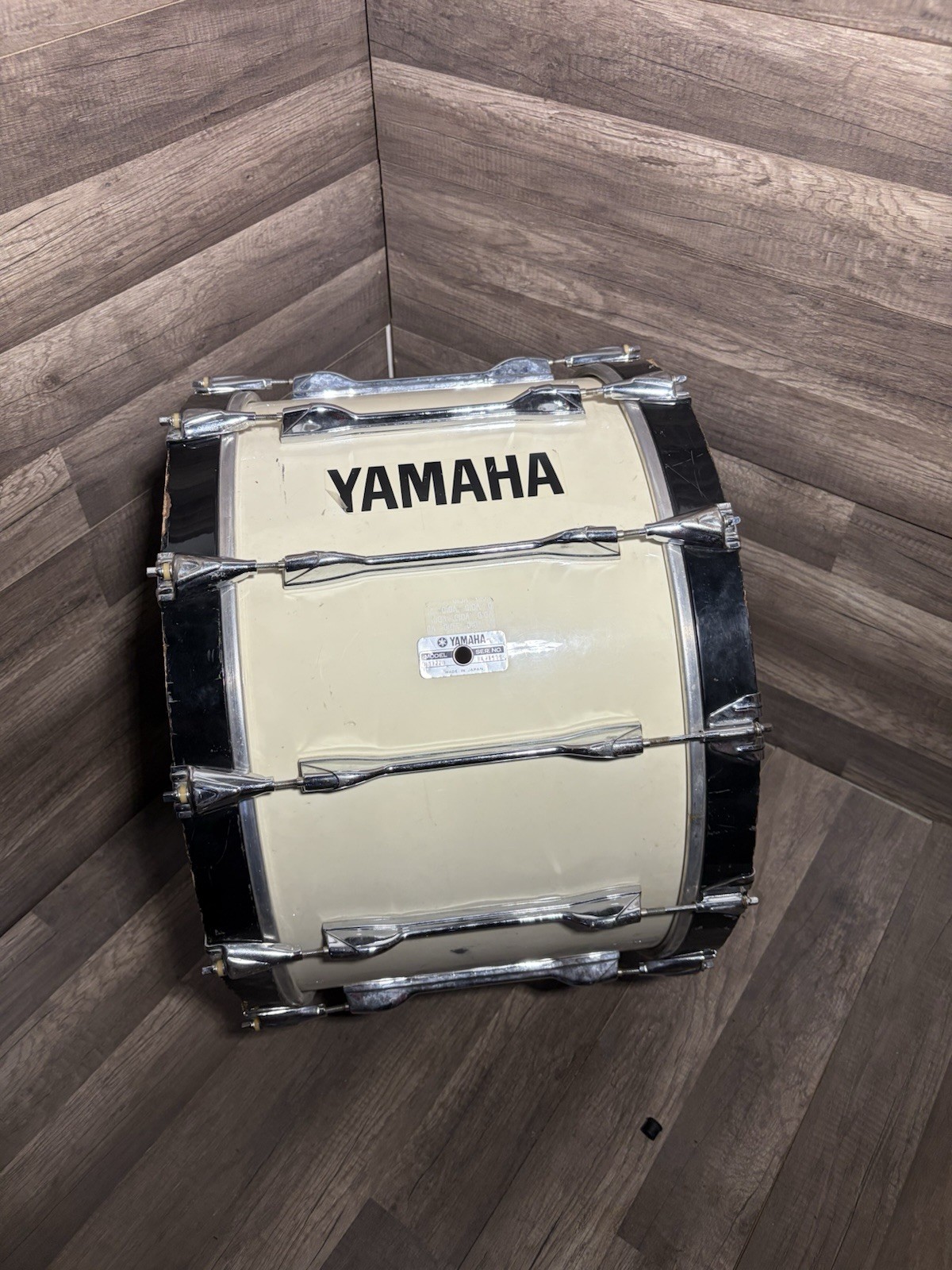 Yamaha 14x22"MB822U Field Corps Bass Drum 12Lug White Wrap Japan Vintage 80s
