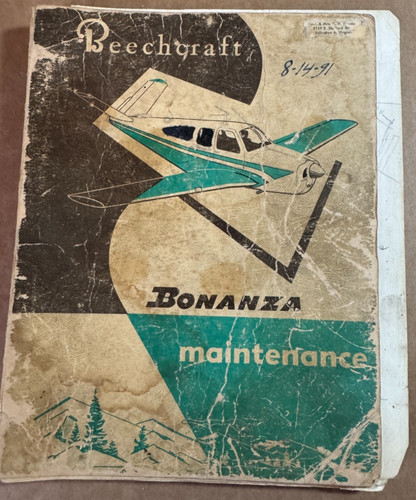 Original 1957 Beech Model 35 Maintenance Manual