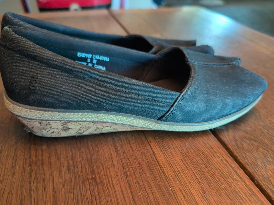 Кузнечики ортоллит женщин заглянуть носок джинсовой ткани короткие на танкетке комфорт обуви размер 9 М - Изображение 3 из 4