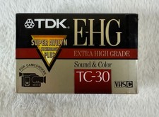 TDK TC-30EHG VHS-C Video Cassette - Made in Japan - Extra High Grade - New