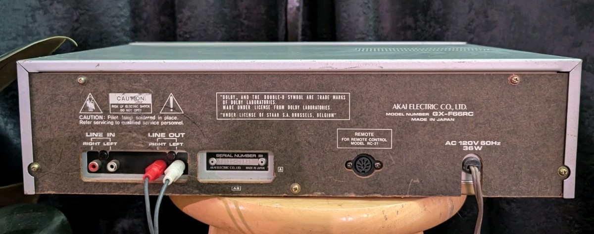 READ Akai GX-F66RC Silver 3 Head Cassette Deck No Fast Forward Or