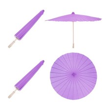 2 Pcs Paper Umbrellas ,33" Paper Parasol Umbrella for Craft,Purple