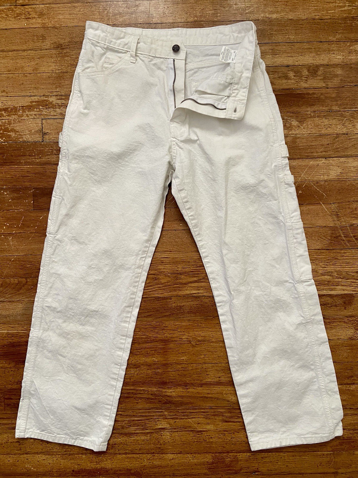 Vintage Dickies White Canvas Carpenter Utility Pants 30x30