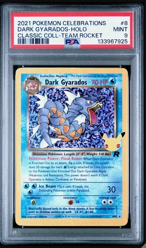 New ListingPSA 9 2021 Pokemon Celebrations Classic Team Rocket #8 Dark Gyarados Holo