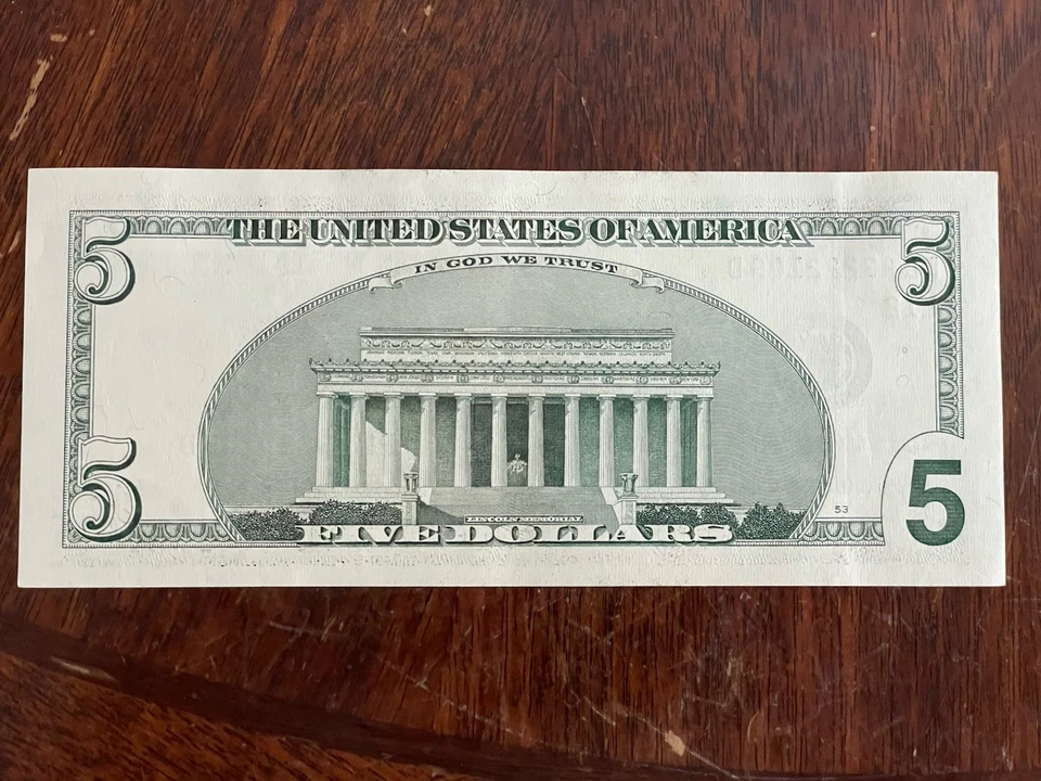 2003 - $5 Dollar Bill Note Clean Crisp - Image 2 of 4