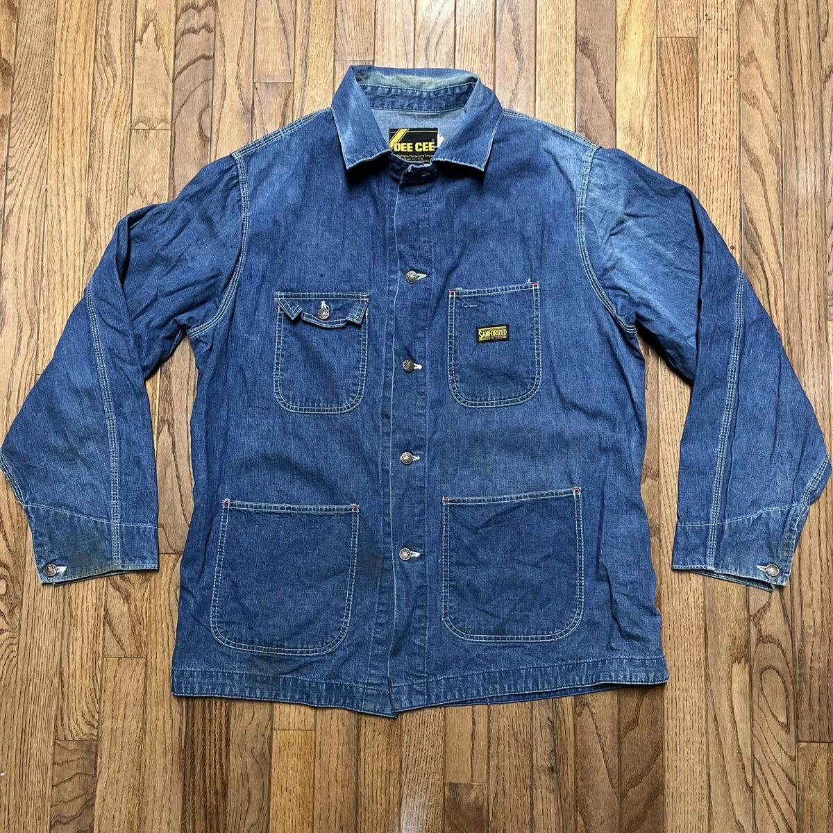 Chore Jacket Denim 1960s Vintage Outerwear Coats & Jackets for Men