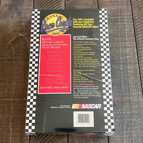 1991 MAXX Race Cards Complete 240 NASCAR Card Set FACTORY SEALED BOX - Picture 2 of 3