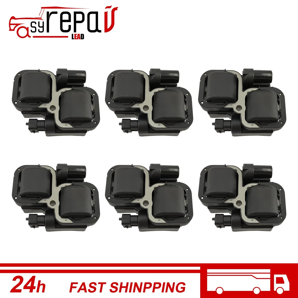 6X Bobina de encendido + bujía de iridio para Mercedes-Benz ML320 1998-2008  Foto 2 de 4