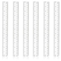 6 StüCk Kunststoff Lineal 30 Cm / 12 Inch,Transparentes Lineal,PräZision Lineal