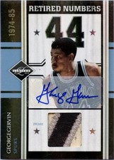 GEORGE GERVIN 2010-11 PANINI LIMITED RETIRED NUMBERS PRIME JERSEY PATCH AUTO 1/1