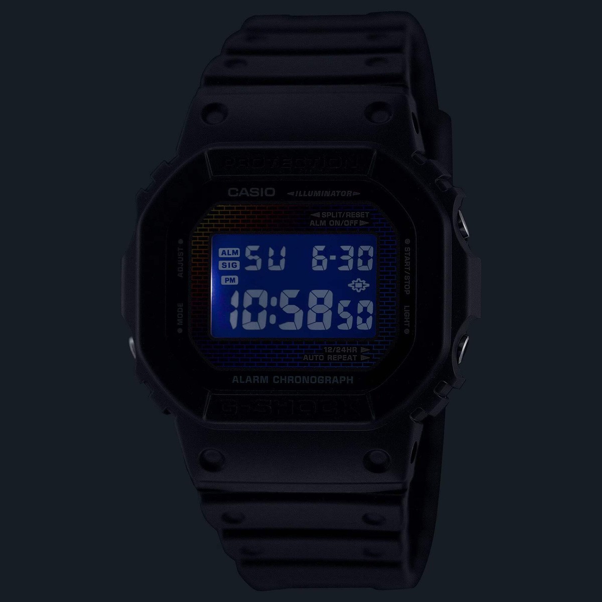 CASIO G-SHOCK DW-5600RW-1 DW5600RW RAINBOW / BLACK DIGITAL WATCH