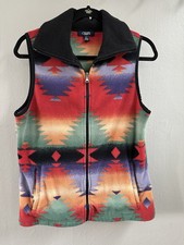 Chaps Sport Ralph Lauren Women's Aztec Fleece Vest Southwestern Full Zip Size M