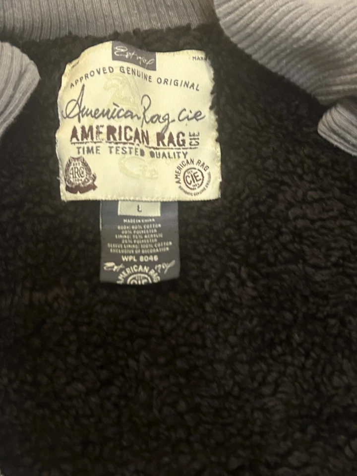 Jaqueta Bomber Masculina American Rag Cie Cinza/Preta Tamanho Grande - Imagem 3 de 4