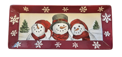 Kohl's St. Nicholas Square Yuletide Snowman Serving Dish/Plate/Tray. - Picture 1 of 3