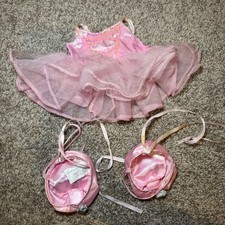 Build a Bear Ballerina Dress Pink Tutu Sparkle w/ Shoes Stuffed Animal Outfit