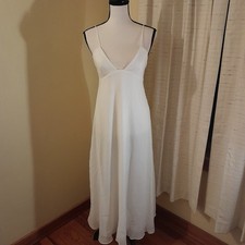 Zara Triangle Strap Empire Waist Maxi Dress White Small NWT