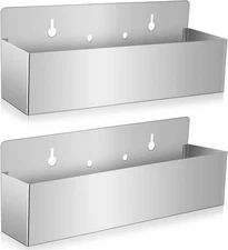 Tanlade 2 Pieces 15 Inch Single Speed Rail Stainless Steel 15 inch, Silver 