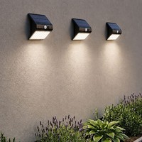 Solarlampe AußEnleuchte Wandlampe Fassadenlampe Bewegungsmelder LED 3Er Set