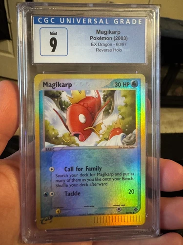 EX Dragon Reverse Holo Magikarp 60/97 in a CGC 9