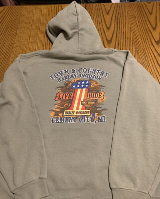T-shirt Vintage Harley-Davidson Années 90 – Moto Makin Tracks Cement City Michigan – Taille XL